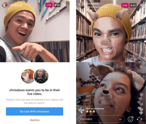 directos con amigos instagram