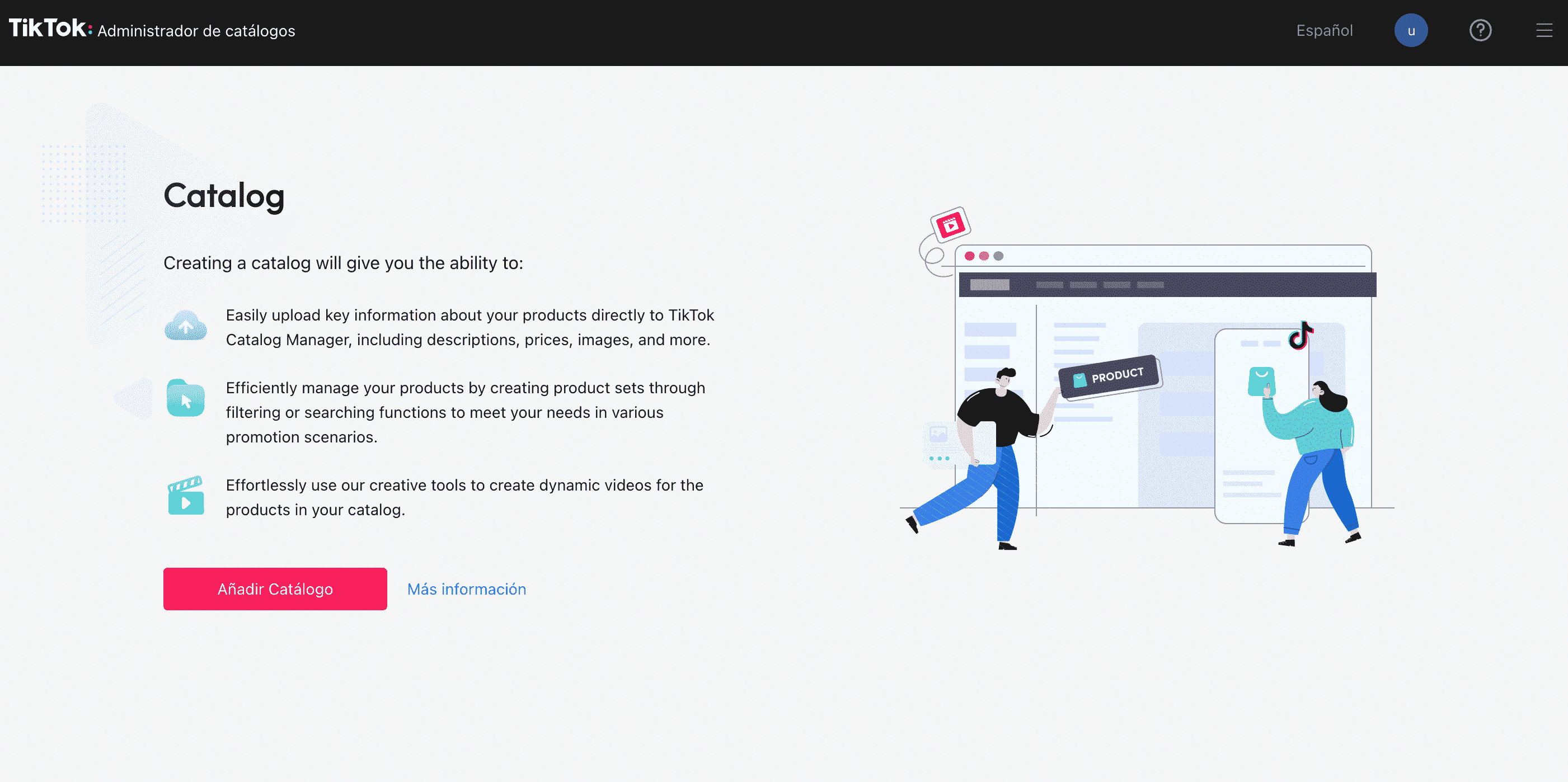 catalogos TikTok ads